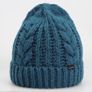 NWT Volcom Slate Blue Cable Hand Knit Beanie